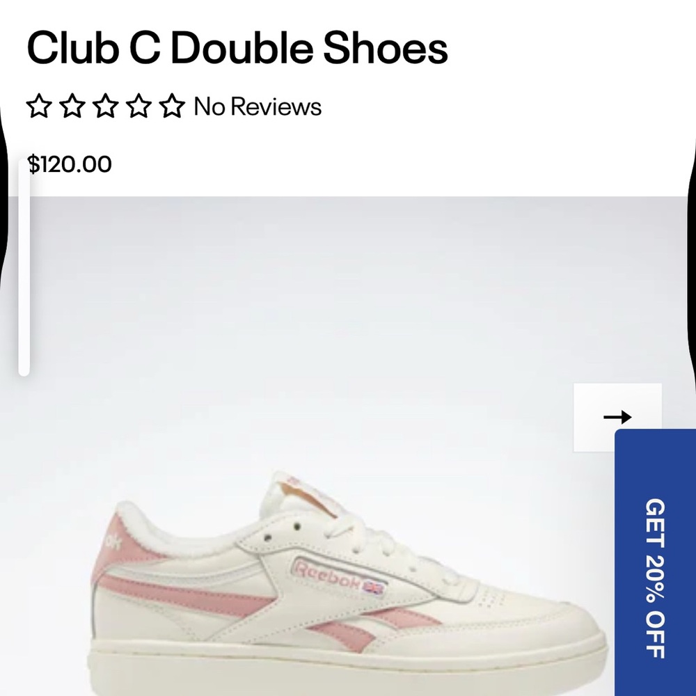 Reebok Kids Club C Double Sneakers - Cream and Pink